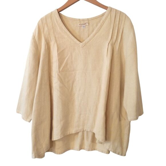 Heart's Desire Tops - Hearts Desire by Mary Grace Women's Size Medium Yellow Cotton Flowy Blouse Top